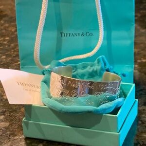 Tiffany and Company silver New York address cuff bracelet